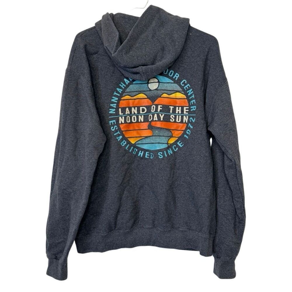 Jerzees NuBlend Heather Graphic Fleece Pullover Long Sleeve Hoodie Gray M Nantah